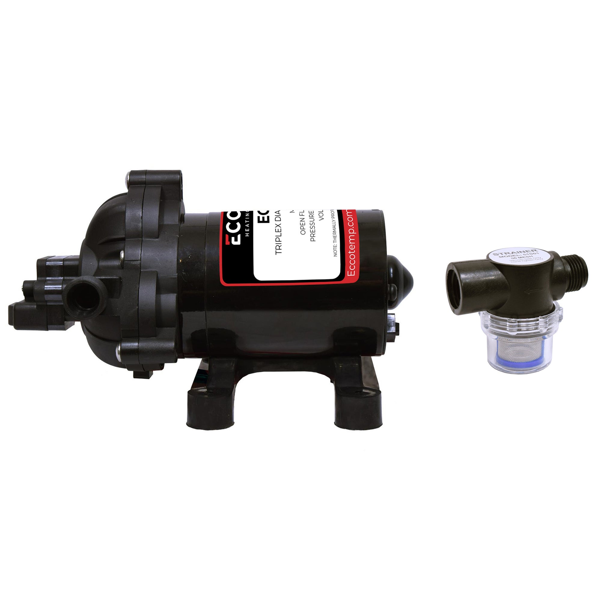 Eccotemp EccoFlo Diaphragm 12V Water Pump and Strainer